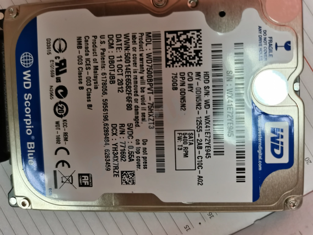 Жесткий диск для ноутбука 2,5 302Gb, 750Gb