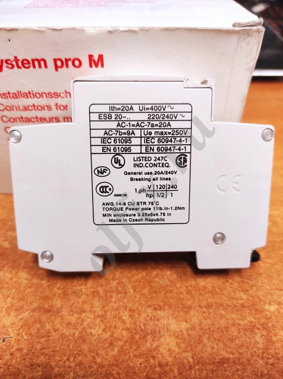 Контакторы ABB ESB 20-20    20A 250V