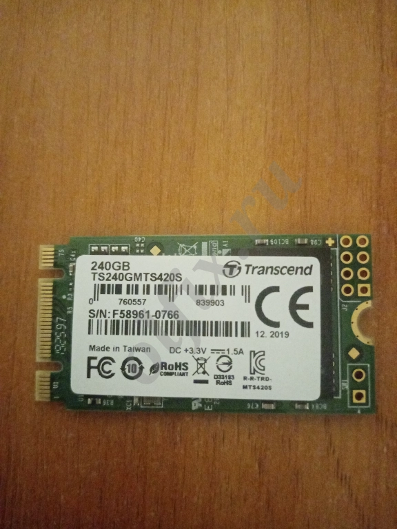 Ssd разъём м2 на 240гб transcend TS240GMTS420S