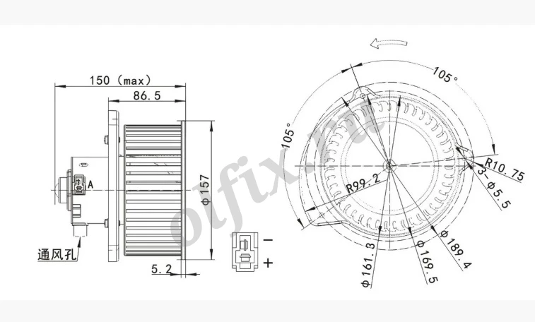 Мотор отопителя для Hitachi ZAX200-3 ZAX240-3 ZAX330-3