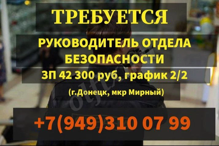 Руководитель отдела безопасности супермаркета